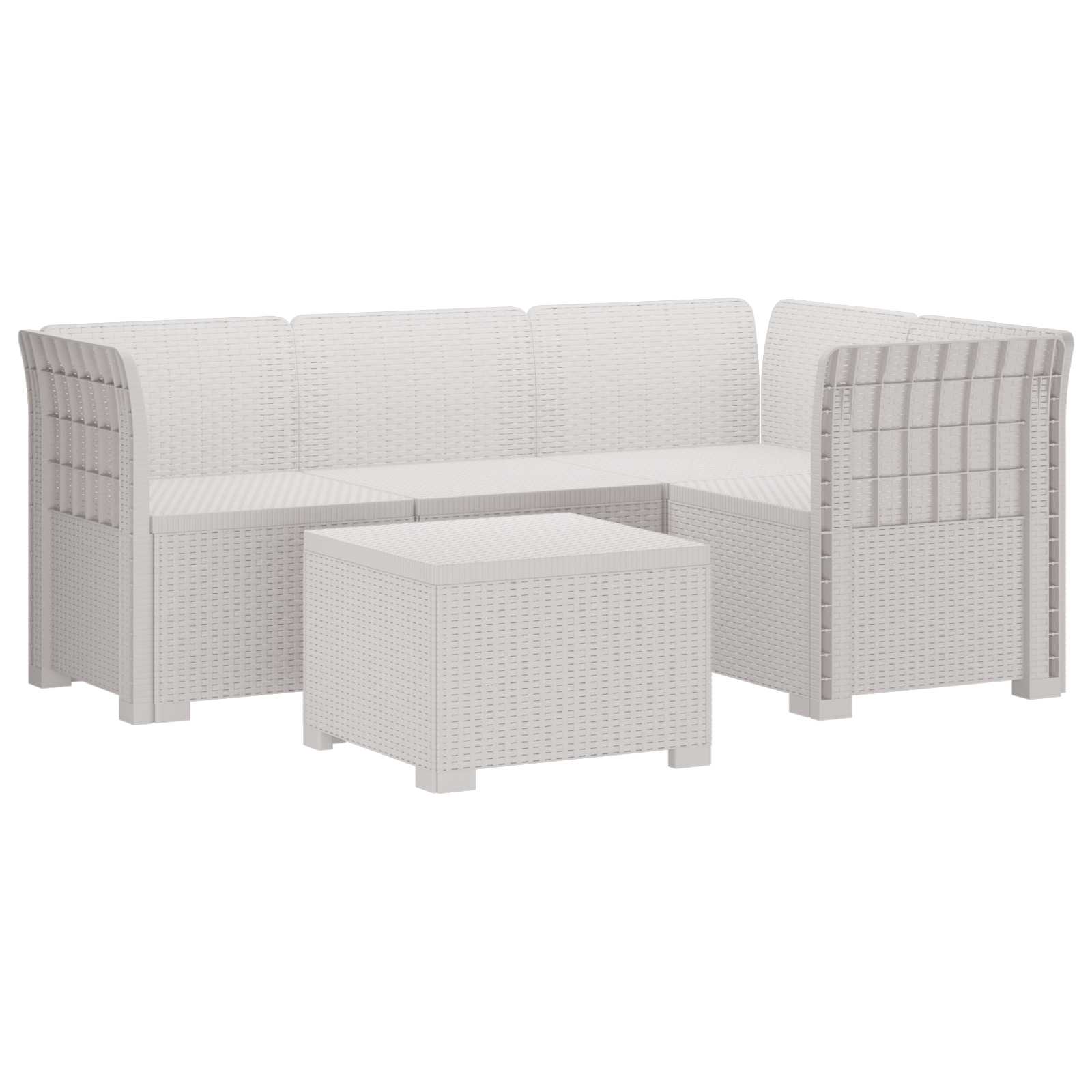 Sofa ogrodowa dla 4 osób w stylu rattanowym PP Biały vidaXL