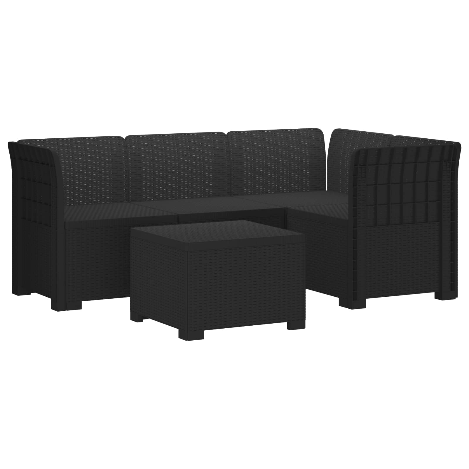 Sofa ogrodowa dla 4 osób w stylu rattanowym PP antracytowy vidaXL