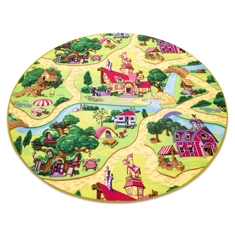 DYWAN koło CANDY TOWN dziecięcy, dla dzieci, uliczki, miasteczko koło 170 cm