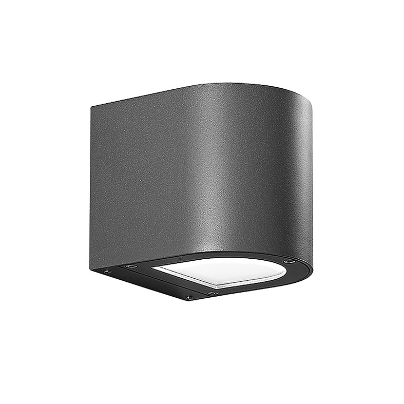 Srebrna okrągła lampa ścienna LED 4,5 W, jednokierunkowa, antracytowa, 3000 K, 60°, IP65 – Rossini Group | Designerskie oświetlenie zewnętrzne