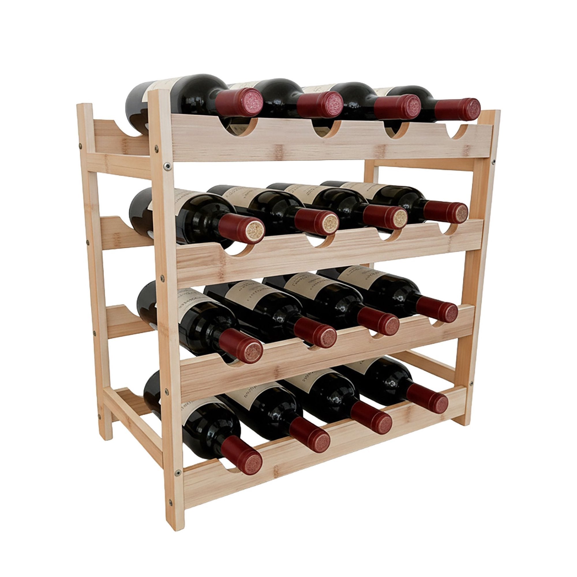Bambusowy stojak na wino do kuchni, salonu, domowego baru