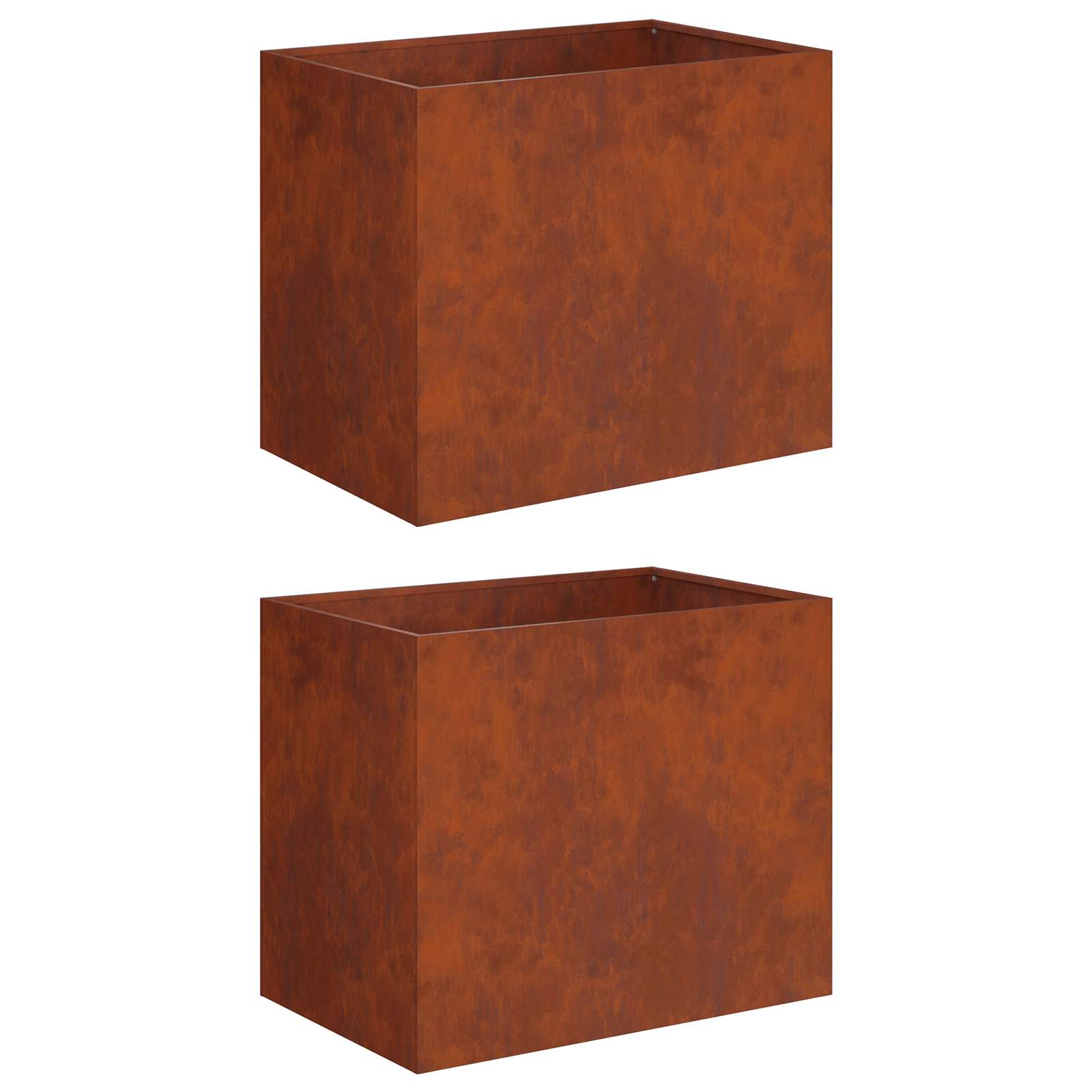 2x Donica Ogrodowa Corten 60x40x50 cm Rdzawa na Taras na Balkon na Kwiaty
