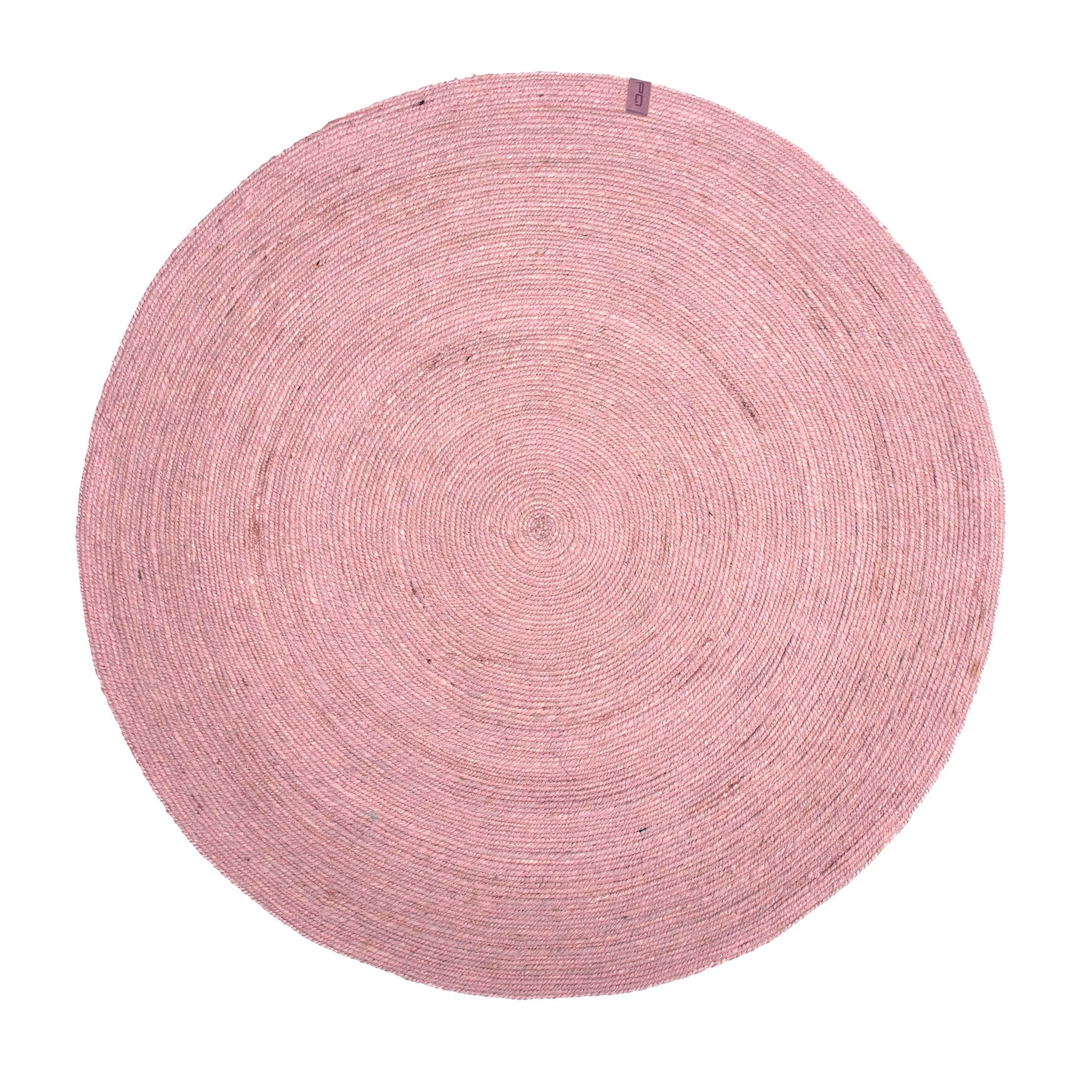Różowy okrągły dywan z juty Vintage Unicolor Ø140 cm ręcznie wykonany