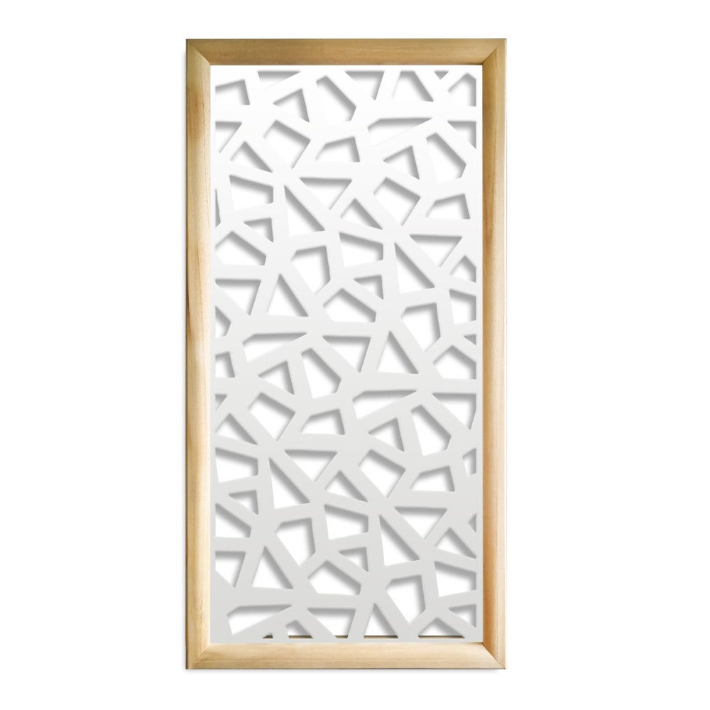 SEGMENTY - Moduły dekoracyjne prostokątne z drewna i PCV - rozmiar 47x94 cm - grubość 47 mm - kolor wewnętrzny BIAŁY