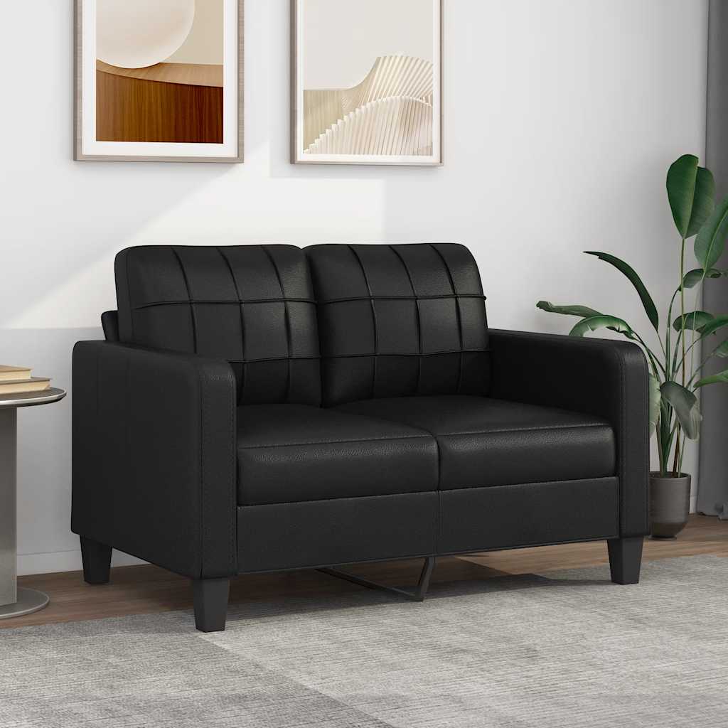 2-osobowa sofa, czarna, 120 cm, sztuczna skóra vidaXL