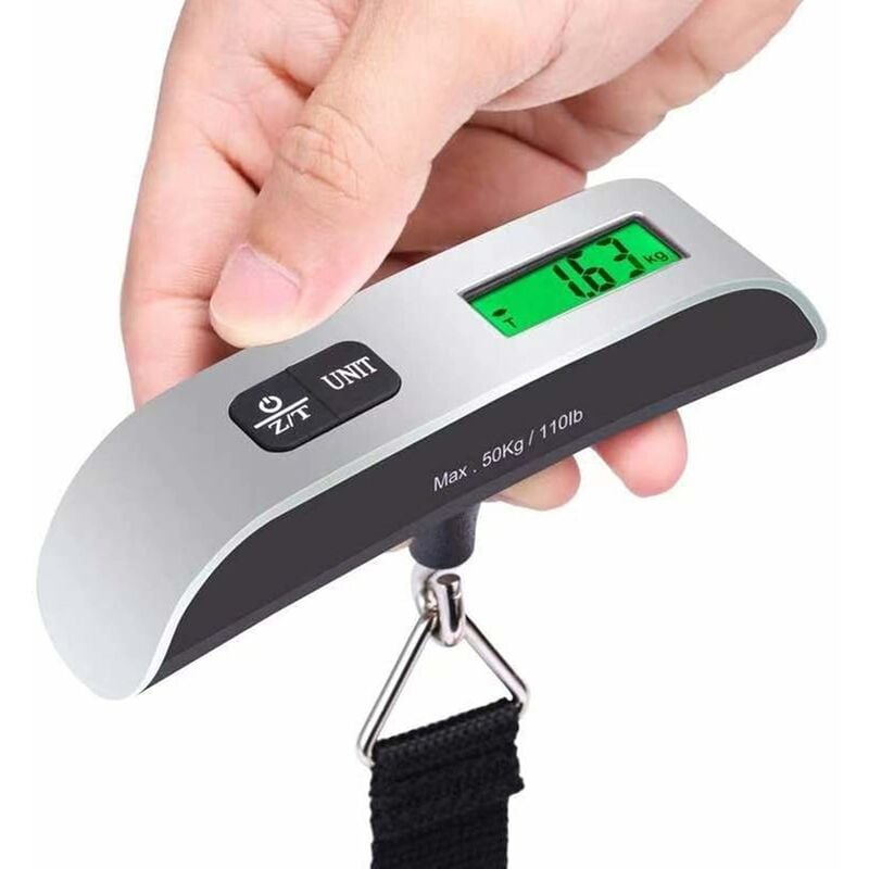 Elektroniczna Waga Bagażowa, Waga Walizkowa Podróżna Przenośna Waga Cyfrowa Zewnętrzna LCD Podświetlana Max 50 KG, Idealna do Podróży, Zakupów