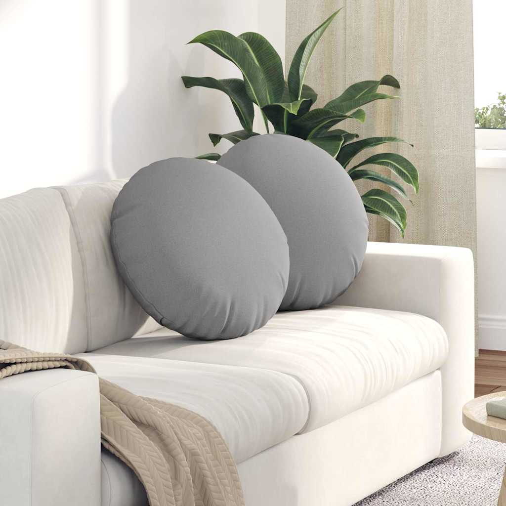 Poduszki na siedziska 2 pcs Szary chmur Ø50 x 19 cm tkanina vidaXL