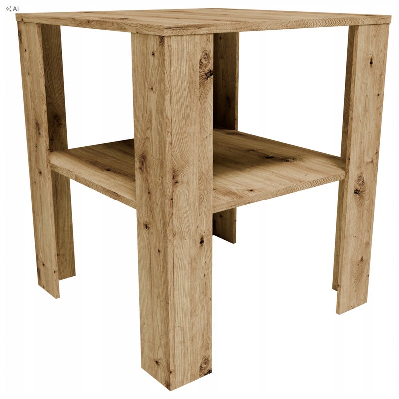 Ława stolik kawowy 52x52 EX3 artisan z półką wysoka praktyczna kompaktowa