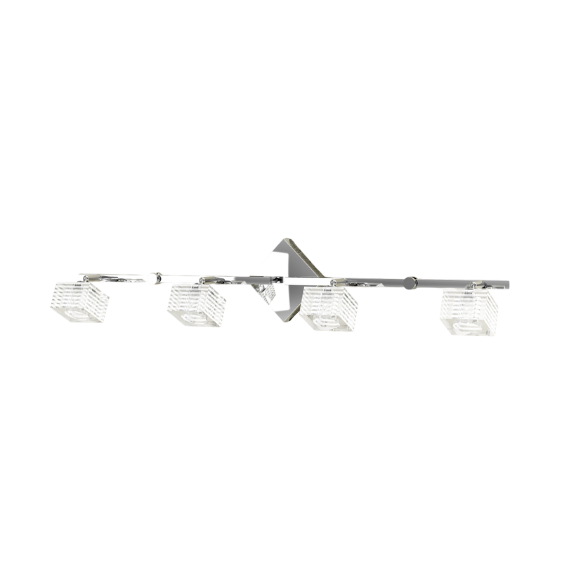 Kinkiet Toplight Metropolitan 4-punktowy z gniazdem G9, chromowaną ramą i szkłem hartowanym, nowoczesny design 80x10x18cm