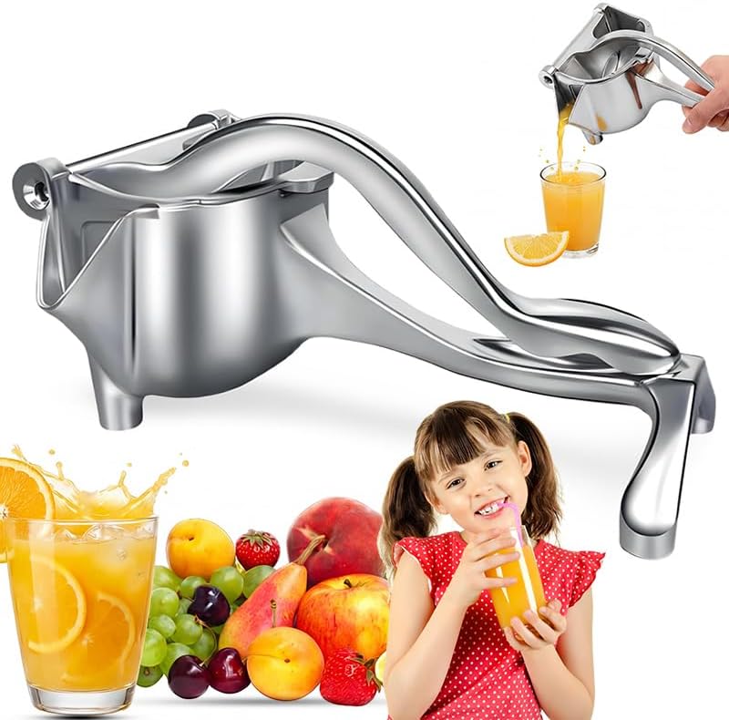 Ręczna aluminiowa wyciskarka do cytrusów, sokowirówka z ergonomicznym uchwytem, samodzielna wyciskarka do owoców (pomarańczy, cytryn, owoców), ręczn