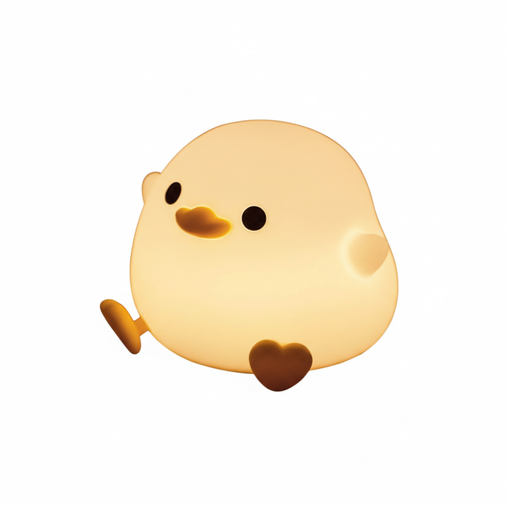 Silikonowa lampka indukcyjna nocna, dekoracyjna lampa nastrojowa na stół i łóżko, Doudou Duck Pat Light, oryginalny prezent