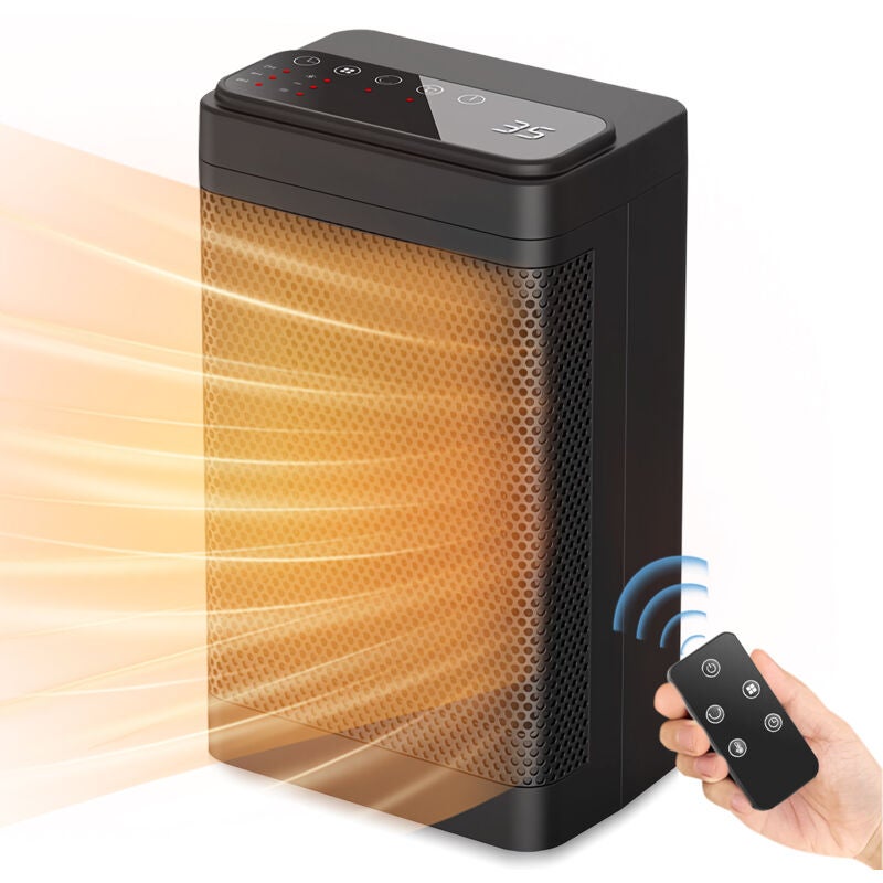 Nagrzewnica powietrza 1200 W, nagrzewnica PTC ze zdalnym sterowaniem, nagrzewnica oscylacyjna 60° z funkcją oszczędzania energii