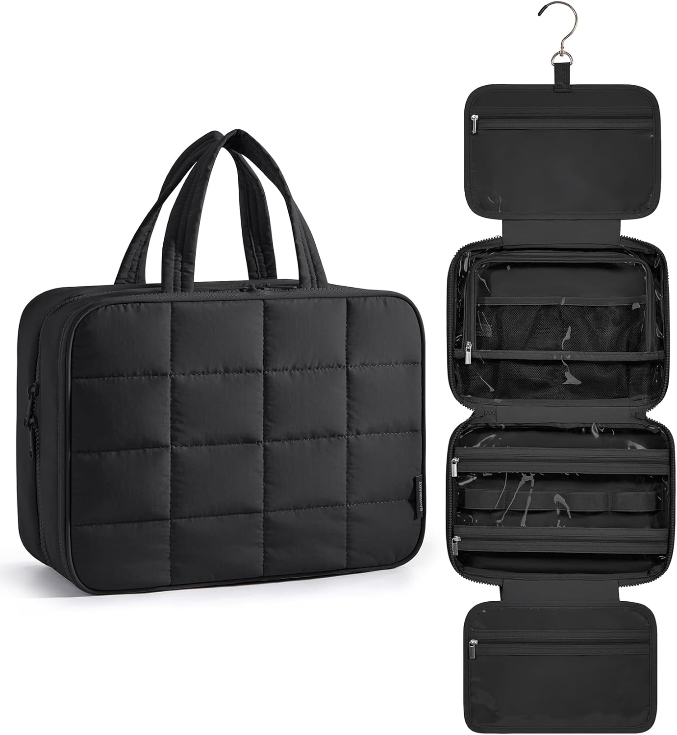 Wisząca kosmetyczka - kosmetyczka damska - kosmetyczka - duży organizer na biżuterię - czarna - 31 x 12 x 23 cm