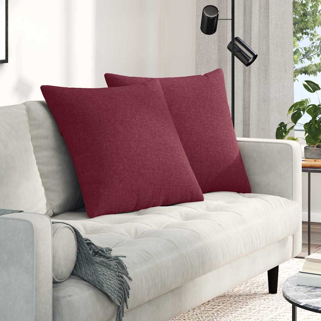 Poduszki na sofę 2 pcs Czerwone wino 80 x 80 cm tkanina vidaXL