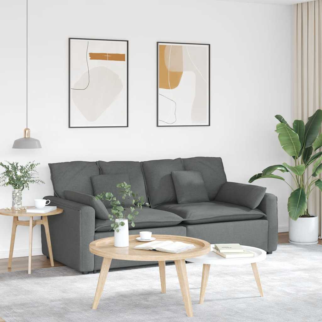 Sofa modułowa z poduszkami ciemnoszara vidaXL