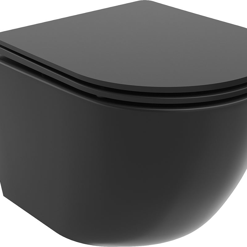 Mexen Lena miska wc Rimless z deską wolnoopadającą slim, duroplast, czarna mat - 30221085