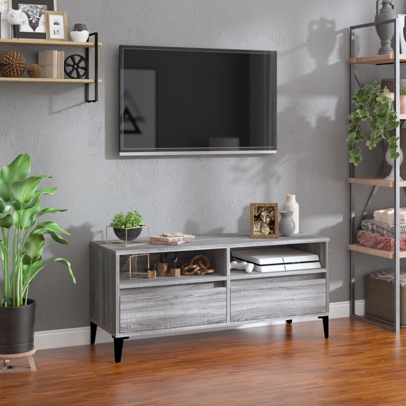 vidaXL Szafka TV, szary dąb sonoma, 100x34,5x44,5 cm