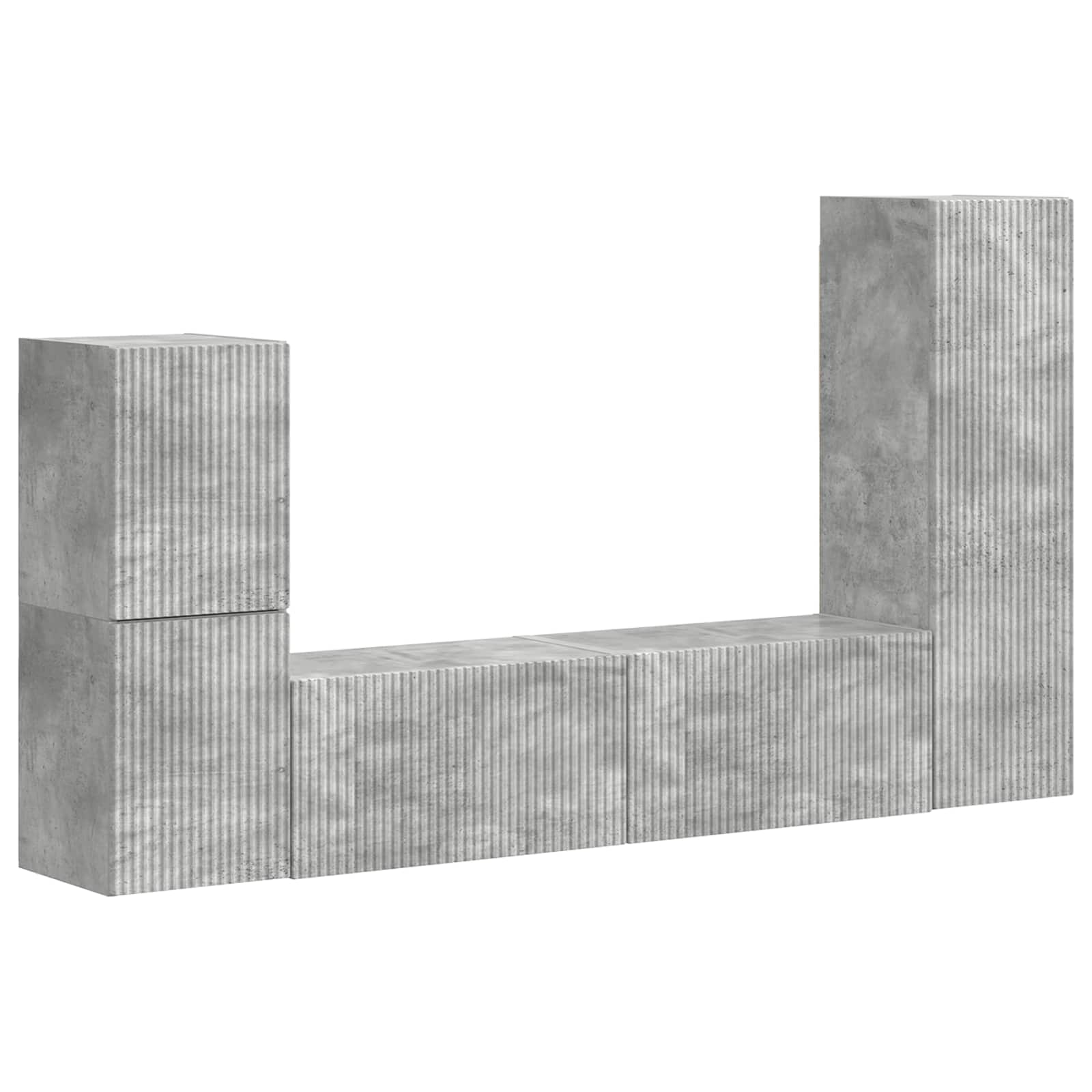 Zestaw szafek RTV 4 pcs Betonowy szary Materiał drewnopochodny