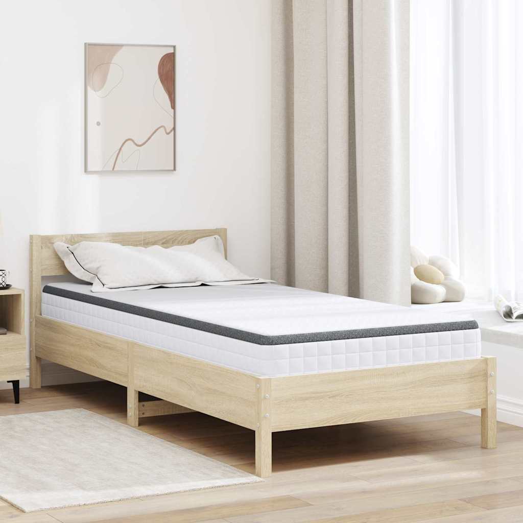 Materac Biały i szary 90 x 200 cm Sprężyna Bonell vidaXL