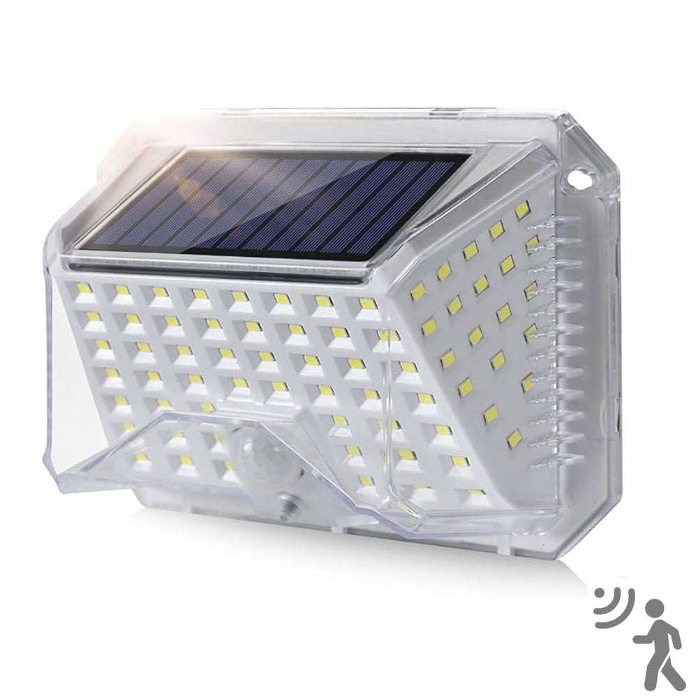 Kinkiet solarny z czujnikiem ruchu - wodoodporny IP65 - 90 diod LED, oświetlenie schodowe zewnętrzne, nastrojowe, 120 lumenów - Oświetlenie zewnętrzne
