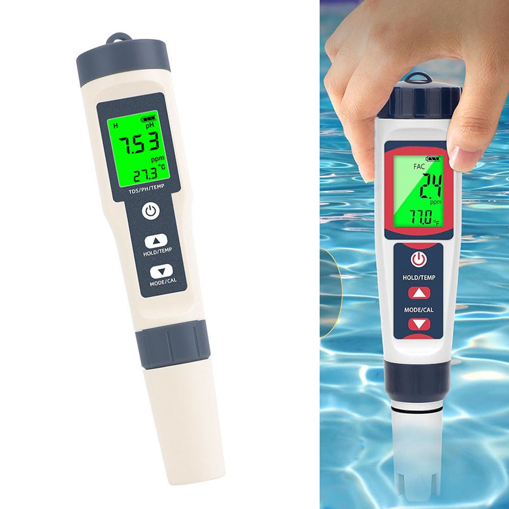 Mierniki jakości wody, miernik jakości wody 3 w 1 TDS/PH/TEMP do basenów, testowanie wartości pH wody, tester