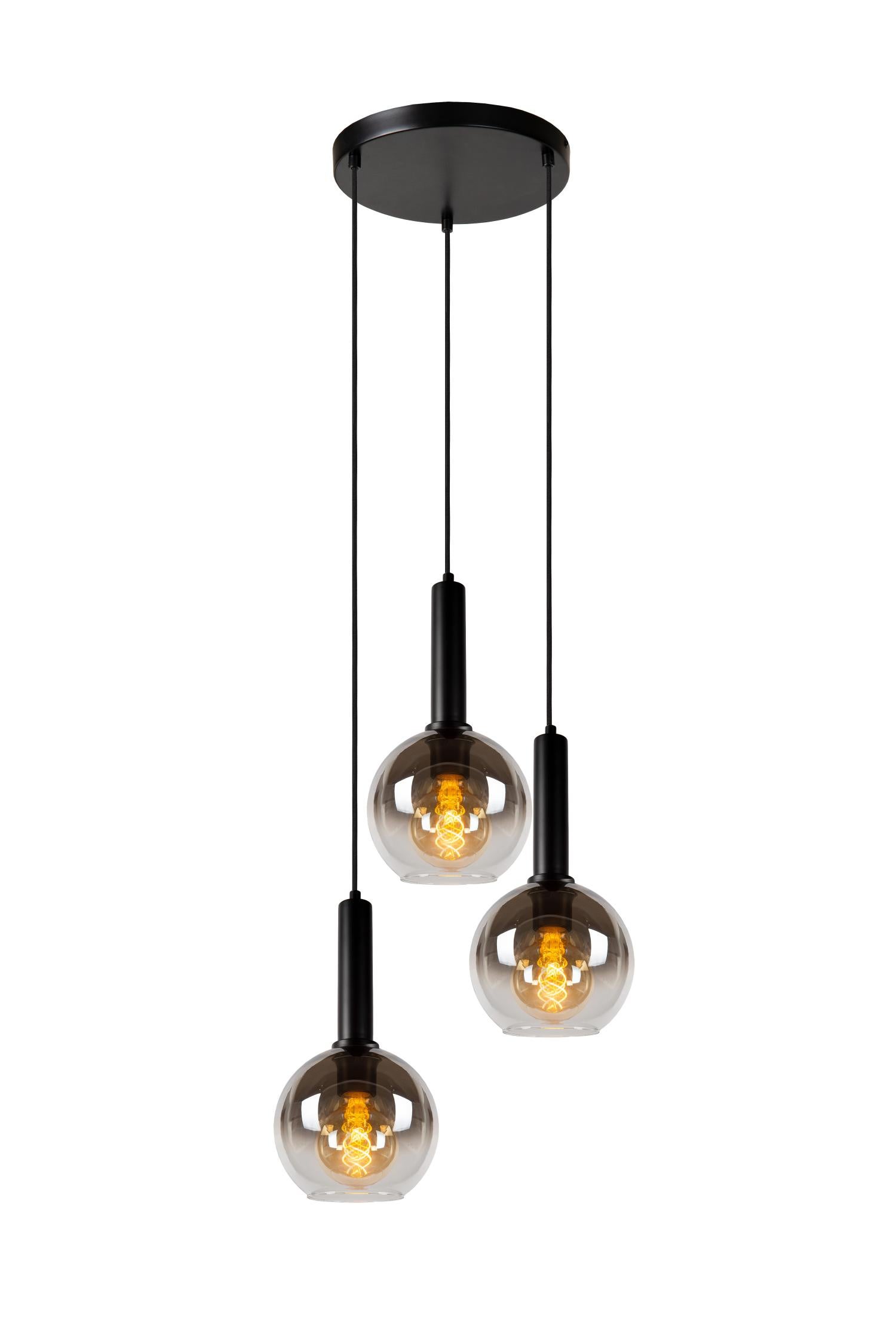 Lampa wisząca MARIUS czarna 3xE27x40W metal wym:150x48,5x48,5cm IP20 Lucide