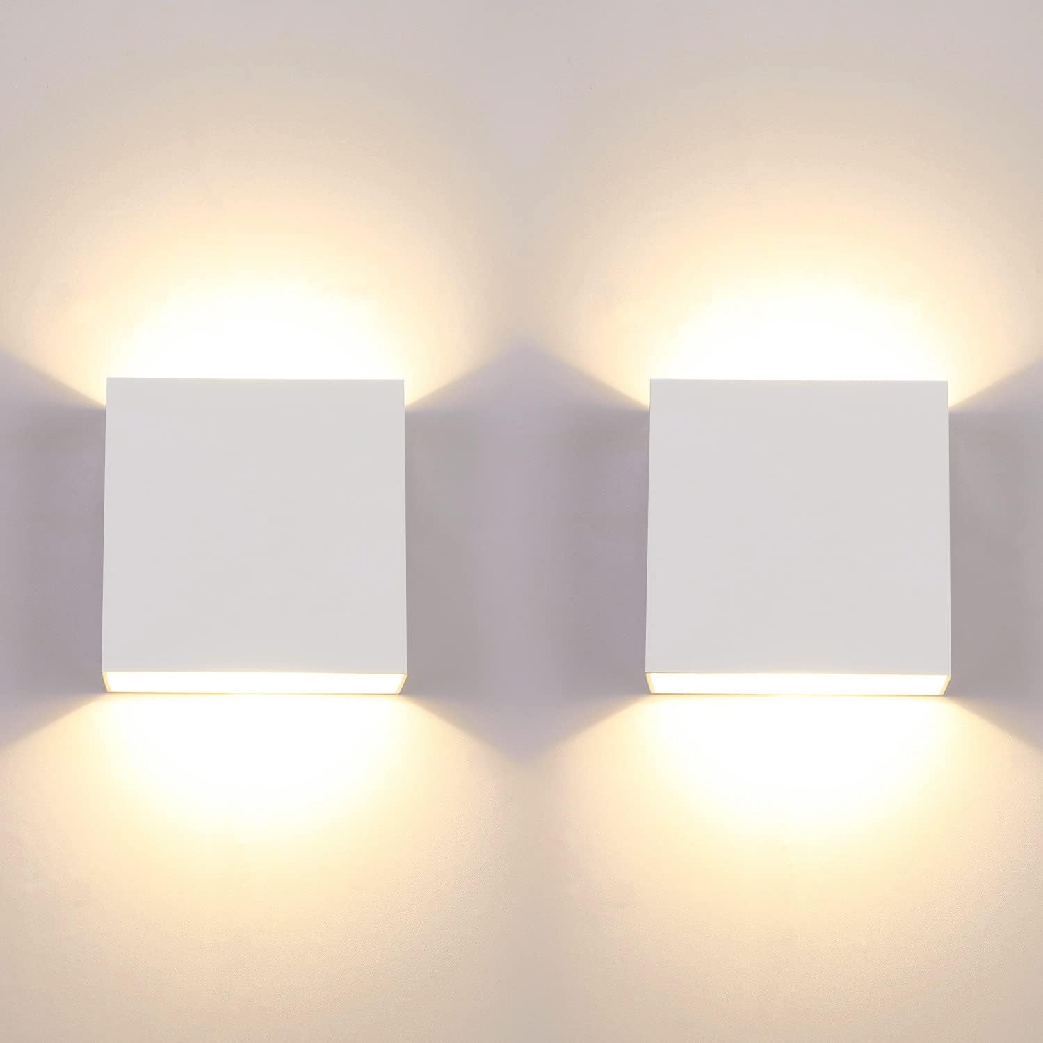 2 szt. Kinkiet ścienny wewnętrzny 6W 10x10x10cm Lampa LED Ścienna Dekoracyjna Ciepła Biel do Sypialni Korytarza Salonu biały