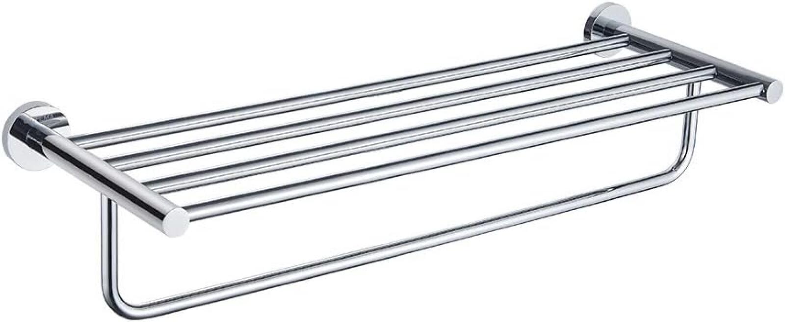 Wieszak i półka na ręczniki (60 cm), półka łazienkowa ścienna, chrom