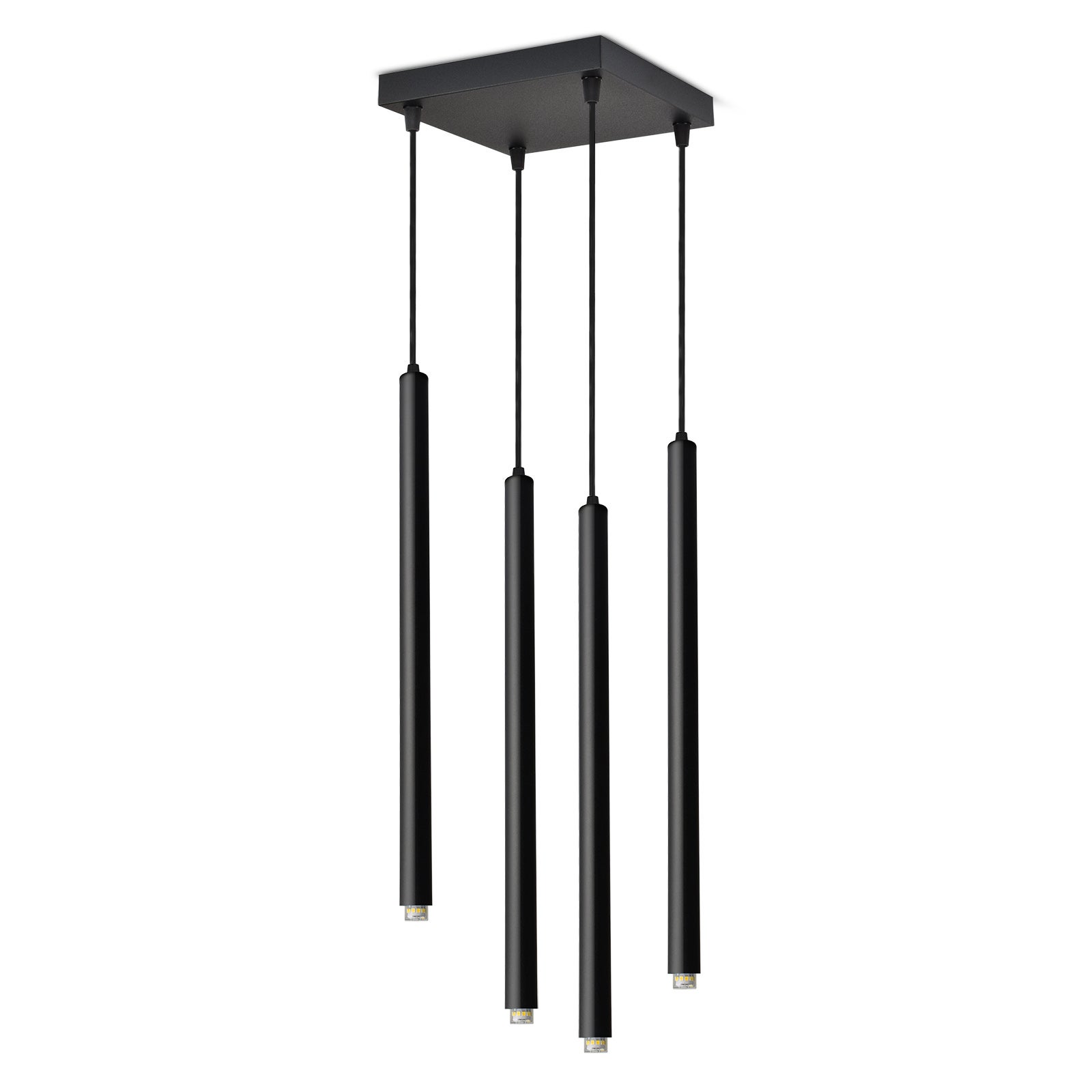 Lampa wisząca sufitowa laser sopel tuba 853-az4 czarna g9 4-punktowa led
