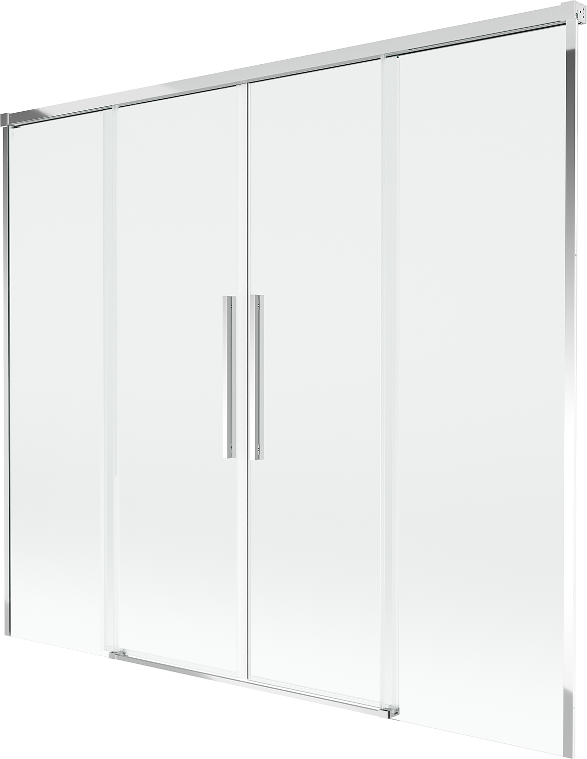 Mexen Rox parawan nawannowy 2-skrzydłowy rozsuwany 180 x 150 cm, transparent, chrom - 8C9-180-002-01-00
