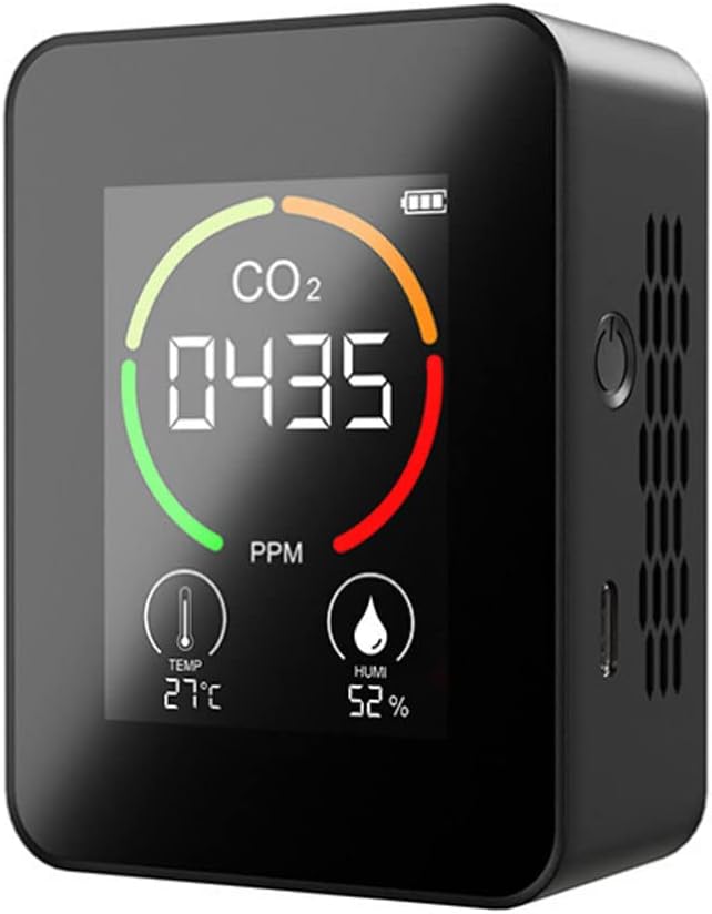 Detektor CO2, czujnik dwutlenku węgla (CO2) do pomiaru jakości powietrza, z kablem USB – czujnik temperatury i wilgotności – do domu