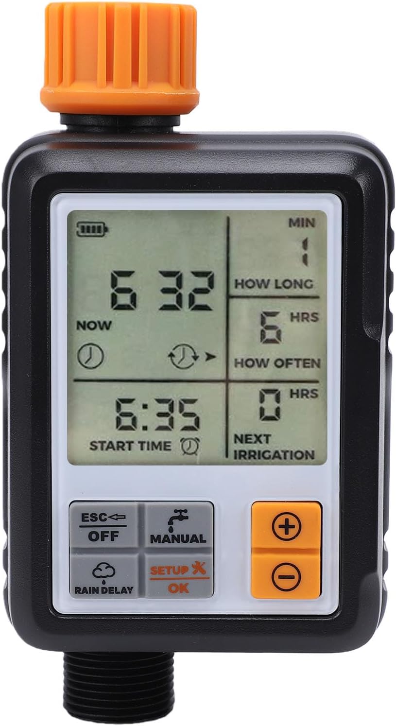 Automatyczny timer nawadniania, programowalny sterownik nawadniania IP55 z dużym ekranem LCD do szklarni ogrodowych