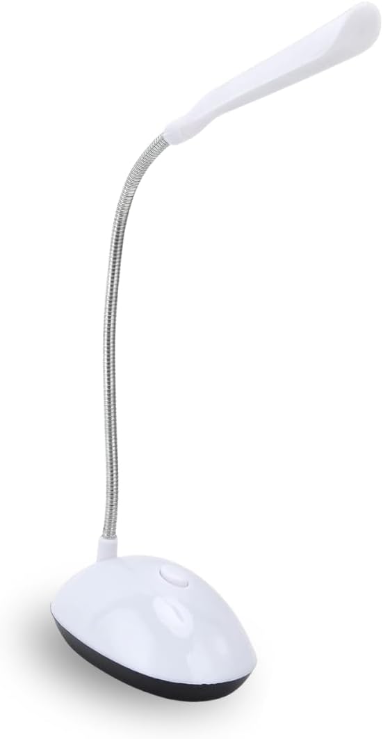 Lampa biurkowa LED z regulowanym ramieniem - Zasilanie bateryjne - Idealna dla studentów, przy łóżku i w biurze, biała