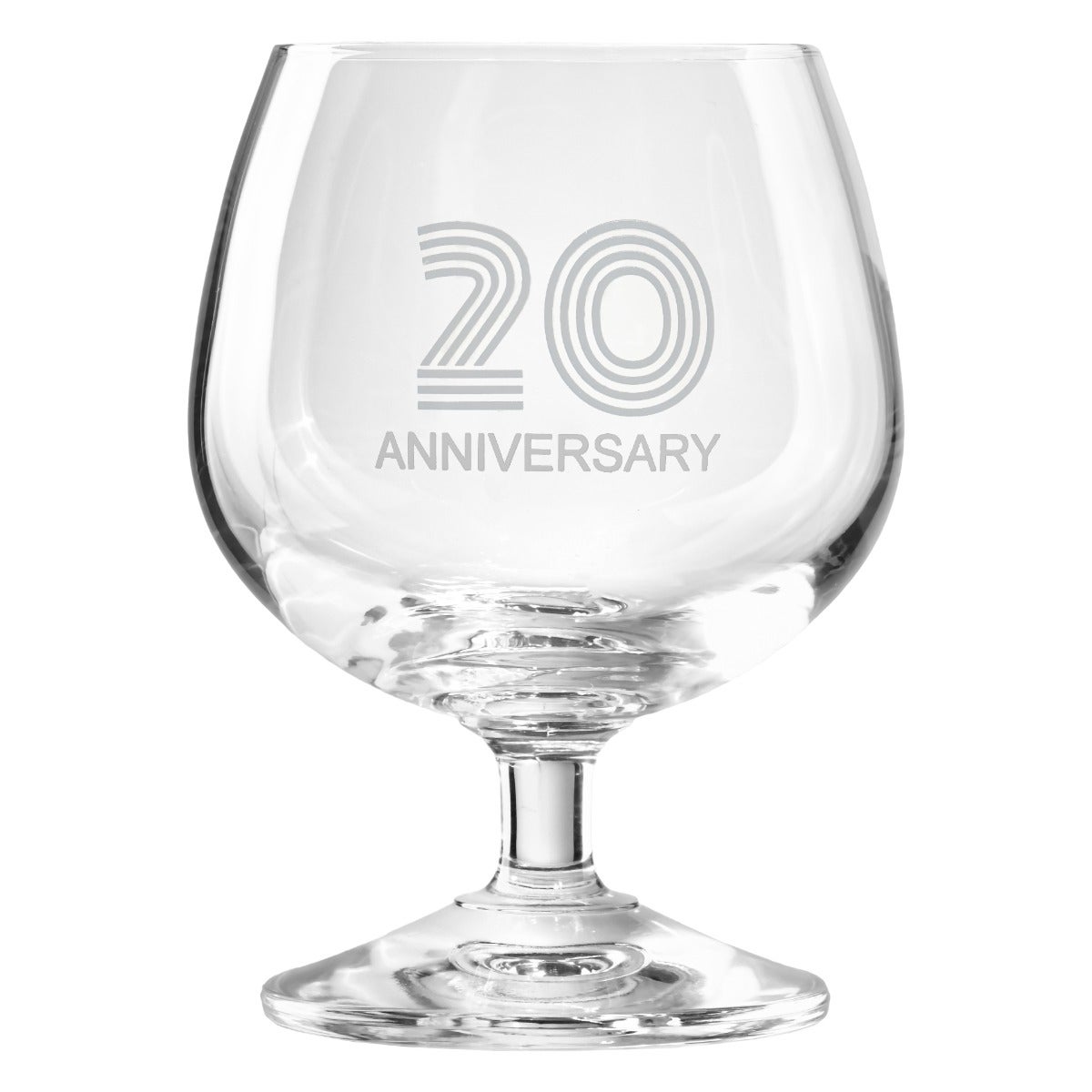 KROSNO Zdobiony kieliszek z napisem 20 ANNIVERSARY, 20 ROCZNICA 230 ml
