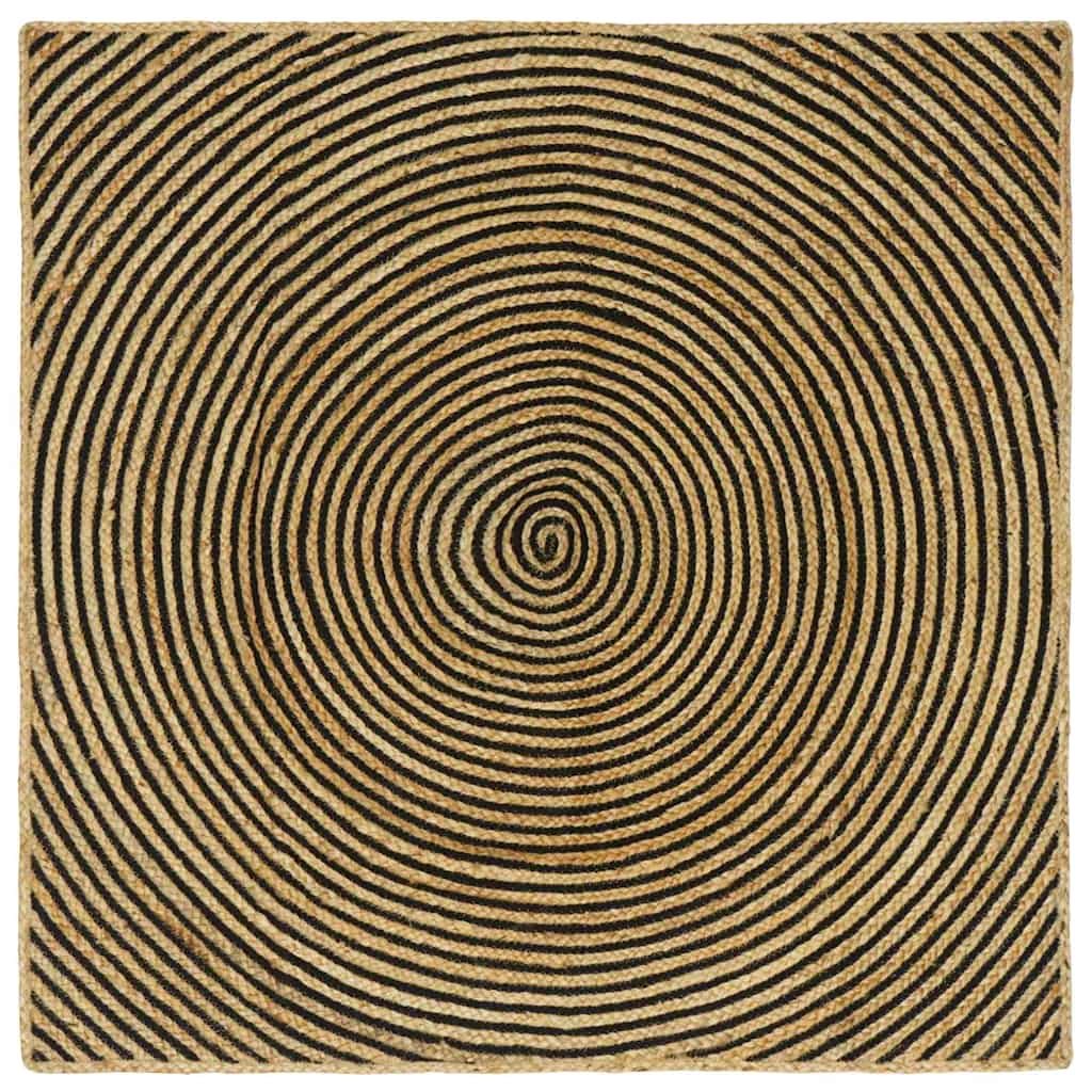 Dywany pokojowe Czarny 120 x 120 cm Juta vidaXL
