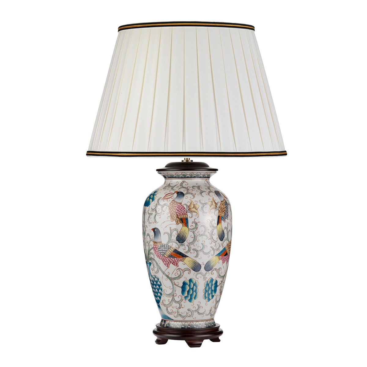 Lampa stołowa ceramiczna biała z ptaki modern Ping E27 60W Designer's Lightbox