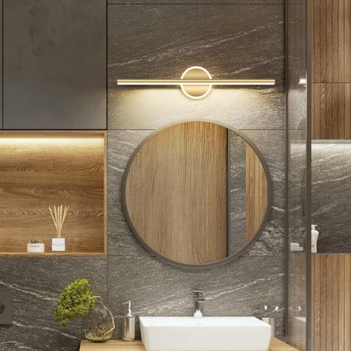 Lampa do Lustra Kosmetycznego 60cm - Oświetlenie LED 10W, Ciepłe światło - Kinkiet do Toaletki - Idealny do Lustra w Gabinecie Hotelowym i Garderobie