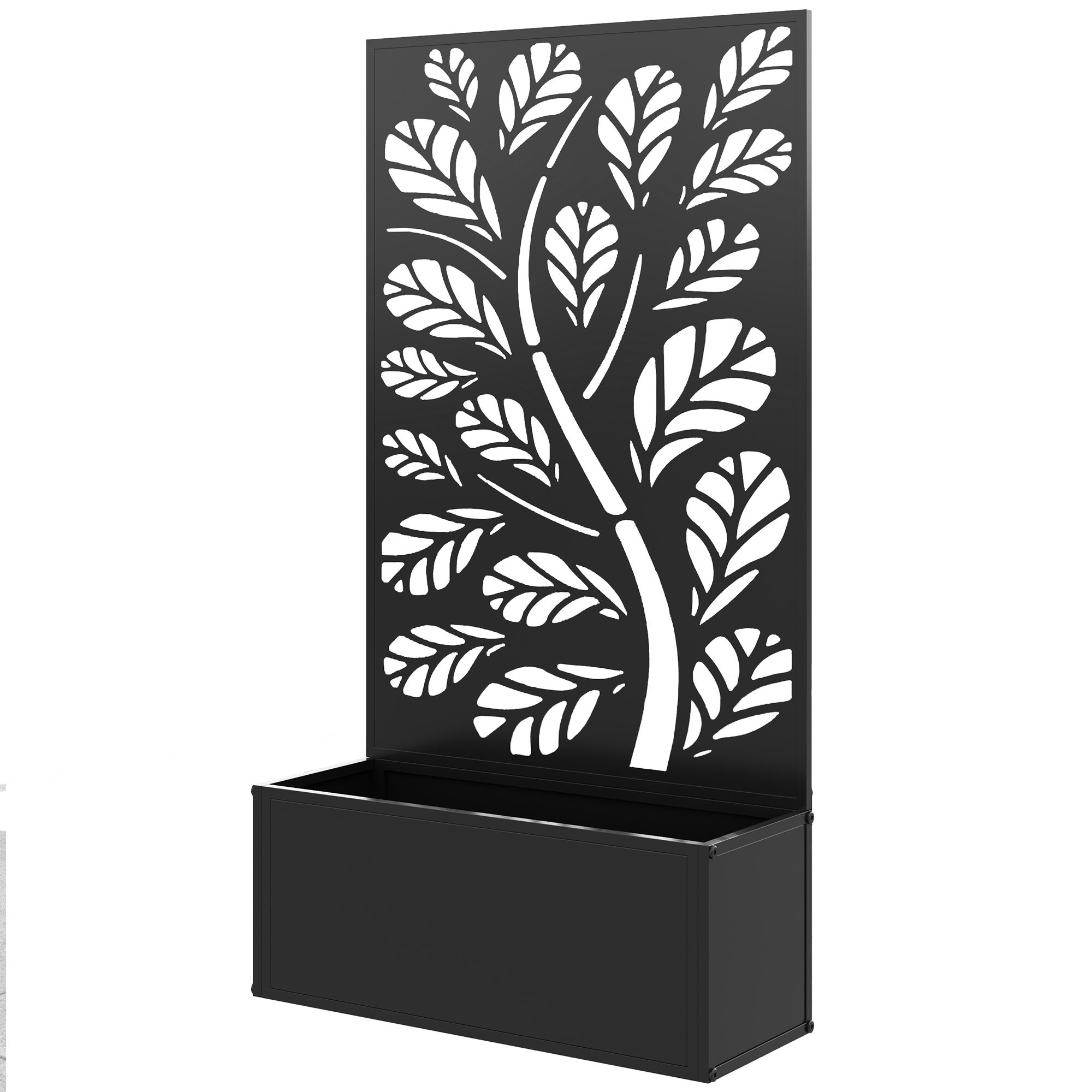 Doniczka z siatką/kratką zapewniającą prywatność dla roślin pnących, skrzynka na kwiaty - wymiary 61 dł. x 23 szer. x 113 wys. cm