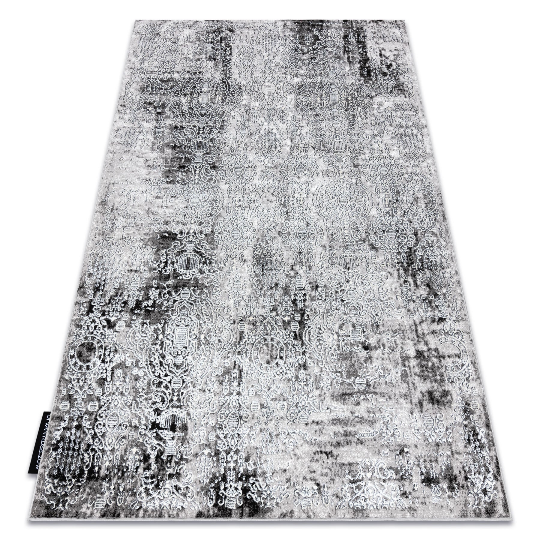 Dywan DE LUXE nowoczesny 2081 Ornament vintage przecierany - Strukturalny krem / szary 140x190 cm