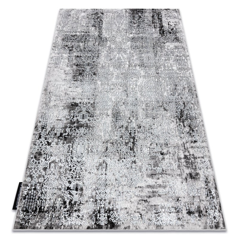 Dywan DE LUXE nowoczesny 2081 Ornament vintage przecierany - Strukturalny krem / szary 140x190 cm