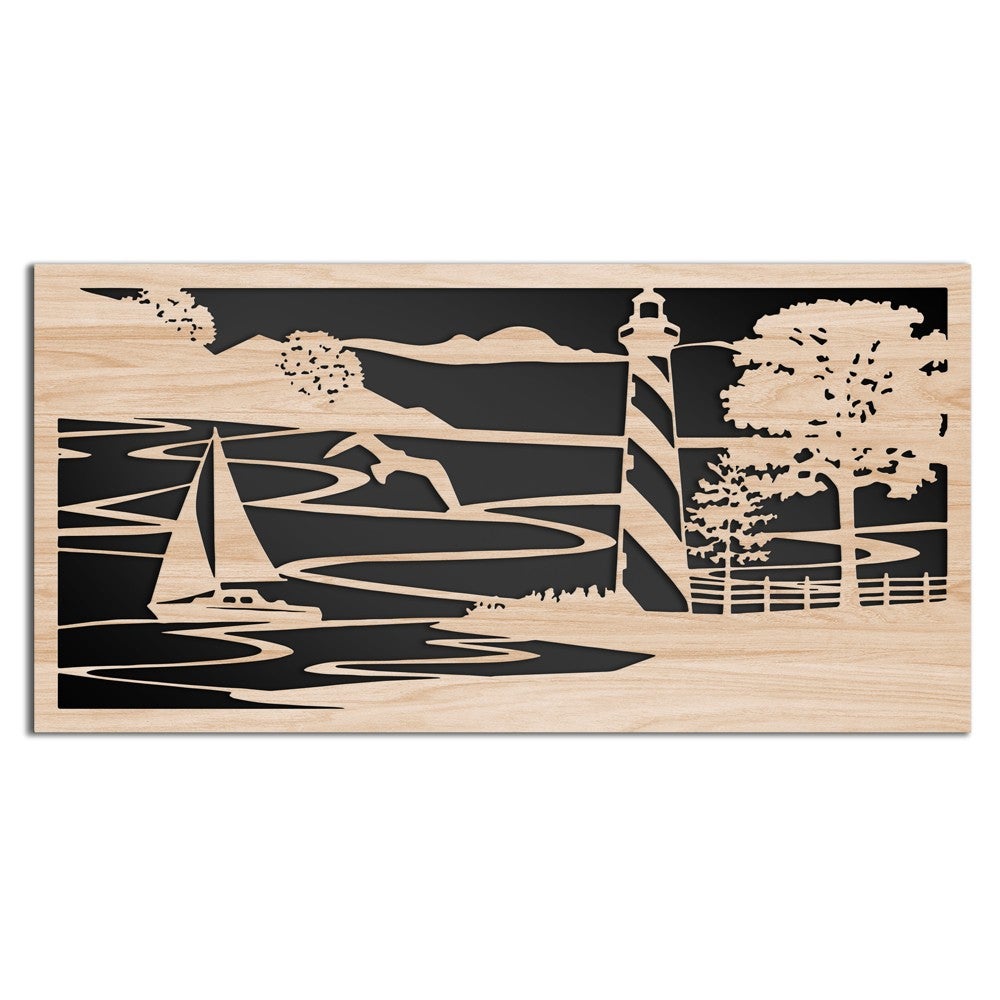 FARO - Obraz meblowy z drewna kompozytowego i PVC cięty laserowo, 100x50 cm