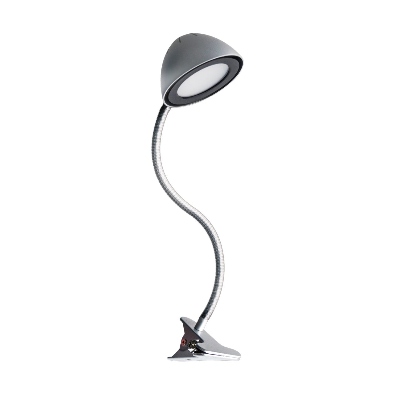 Lampka biurkowa nowoczesna srebrna elastyczne ramię klips LED 4W RONI Struhm