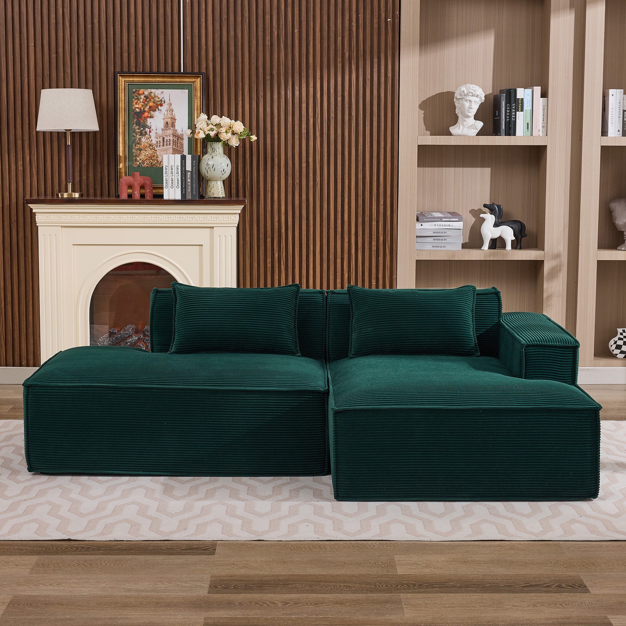 Ekonomiczna sofa tekstylna o szerokości 235 cm z dwiema poduszkami + piórnik - nowoczesna, prosta i wygodna sofa, idealna do małych salonów