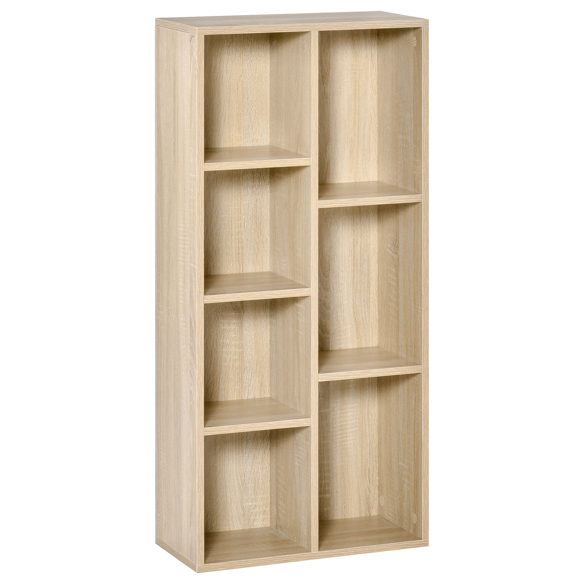 Przechowywanie meble Regał na książki półka 7 element dla wnętrze, salon, sypialnia - 50L x 24W x 106H cm, naturalny drewno
