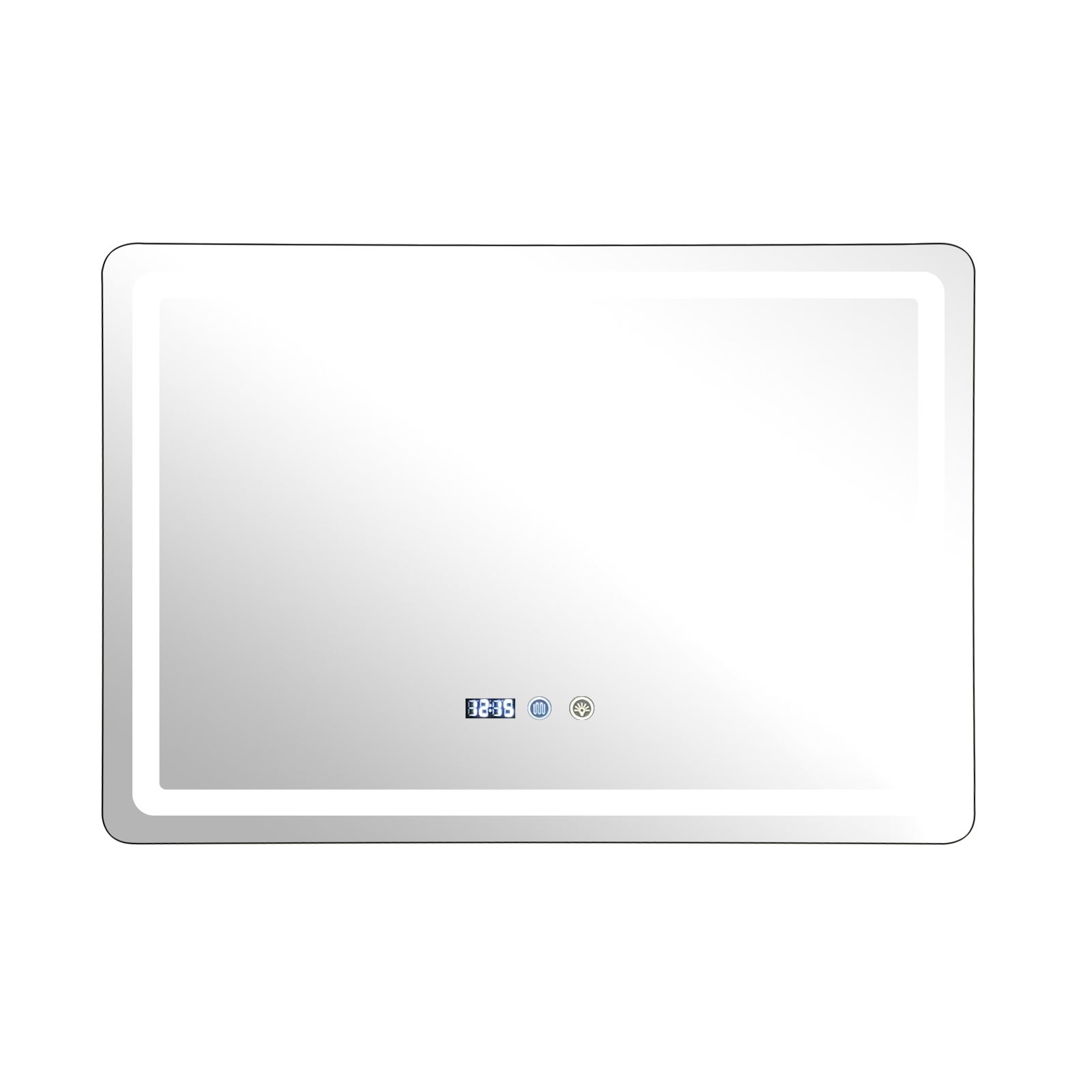 Lustro łazienkowe LED 60x100 cm z funkcją anti-fog, podświetleniem 3 kolorów, regulacją jasności, zegarem, termometrem, szkło bezpieczne