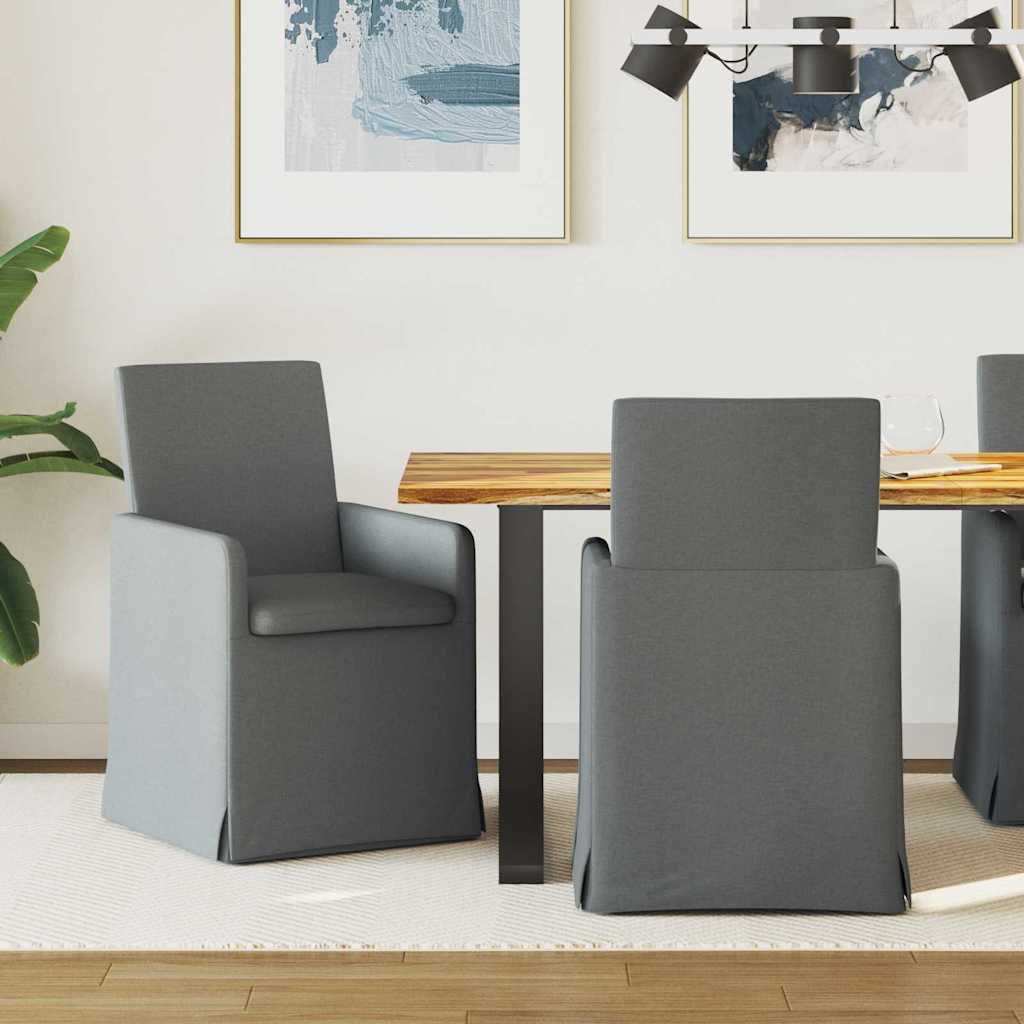 Krzesła jadalne 2 pcs ciemno szary 57 x 67 x 95 cm tkanina vidaXL