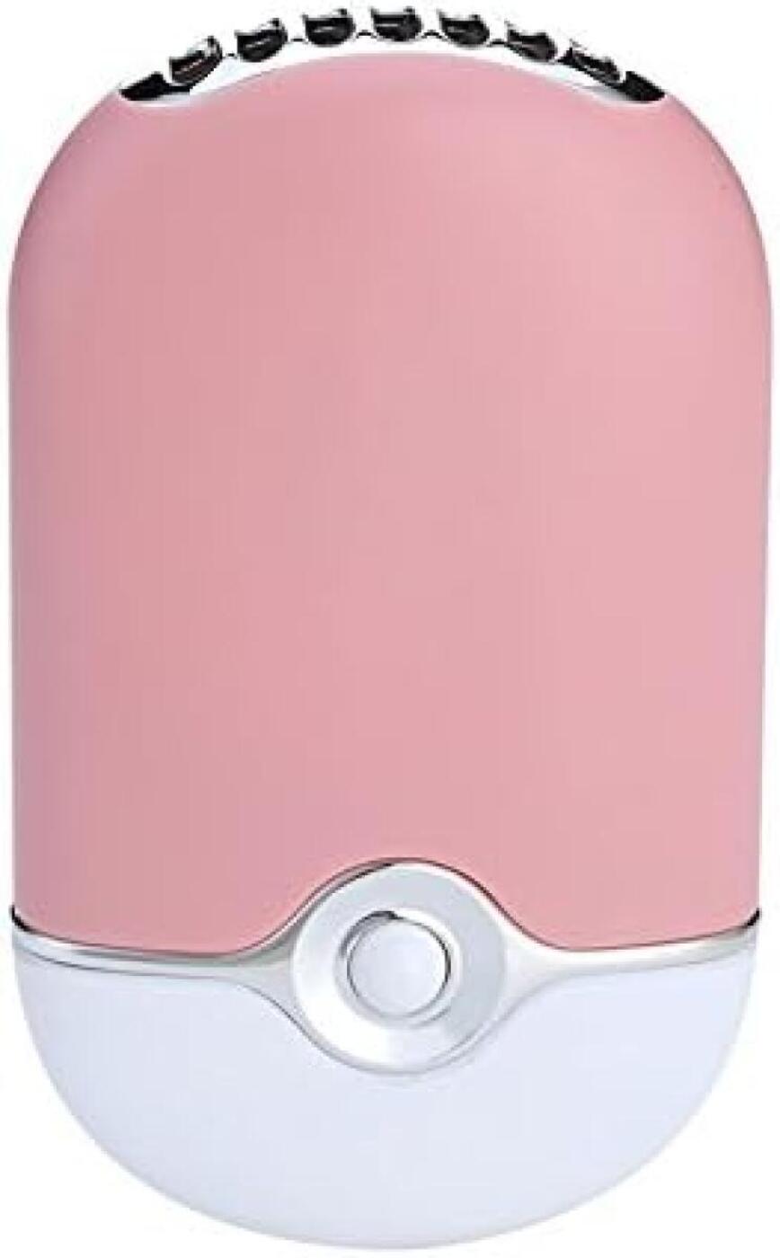 Suszarka przenośna - różowa, akumulator litowo-jonowy, mini wentylator biurkowy z wbudowanym wentylatorem klimatyzacyjnym i ładowaniem przez USB