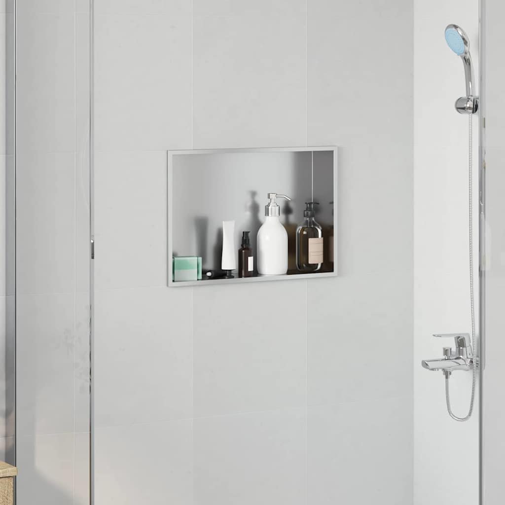 Nisza prysznicowa Srebrny 45 x 30 x 9,5 cm Stal nierdzewna vidaXL