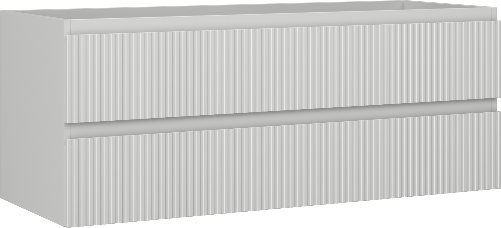 Mexen Rivel szafka łazienkowa podumywalkowa 120 cm, 2 szuflady, ryflowana , szara mat - 91A20-12047-2-BFF62