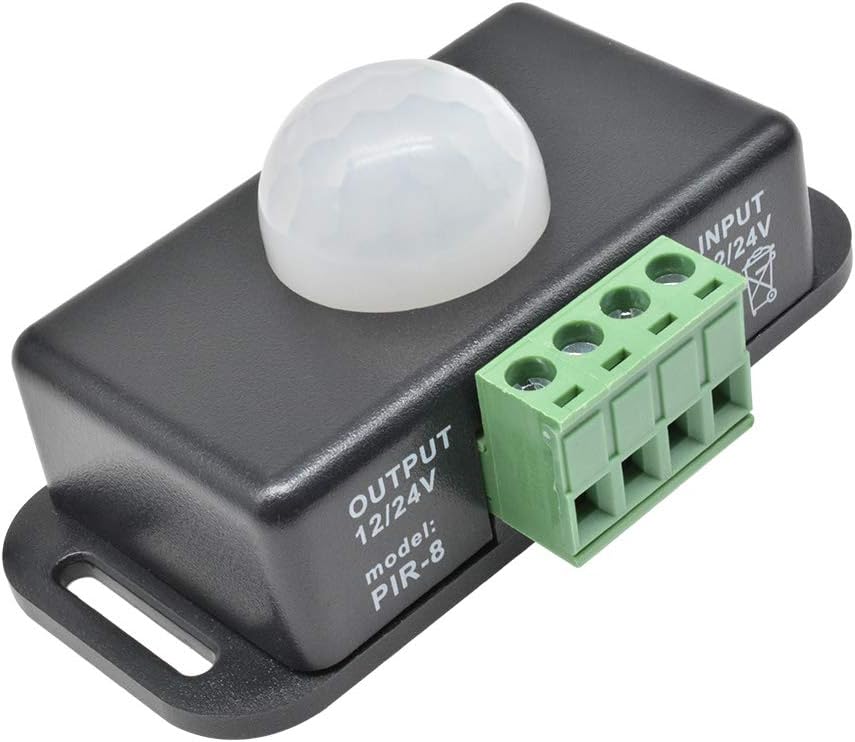 Automatyczny czujnik ruchu 12 V 8 A – regulowany do diod LED, szafek, schodów i garażu